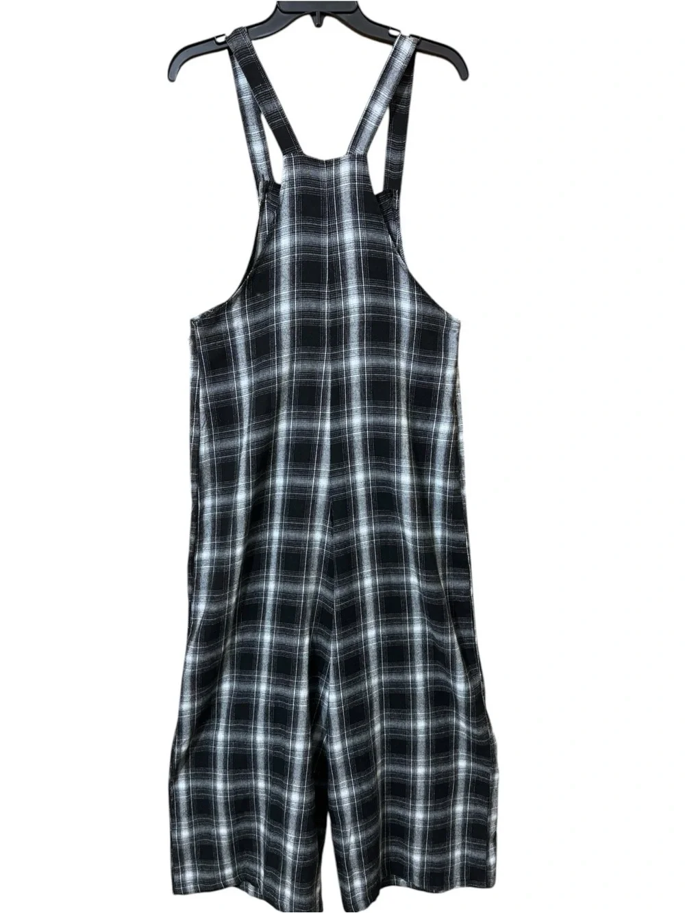 SHEIN Plaid Overall Jumpsuit M Black/White EUC